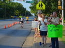 Ellen_Rubinson2C_Denise_Neely_and_Martin_Herring_at_the_Mistletoe_Heights_cheer_station_for_the_Mayor_s_Triathlon2C_July_72C_2013.JPG